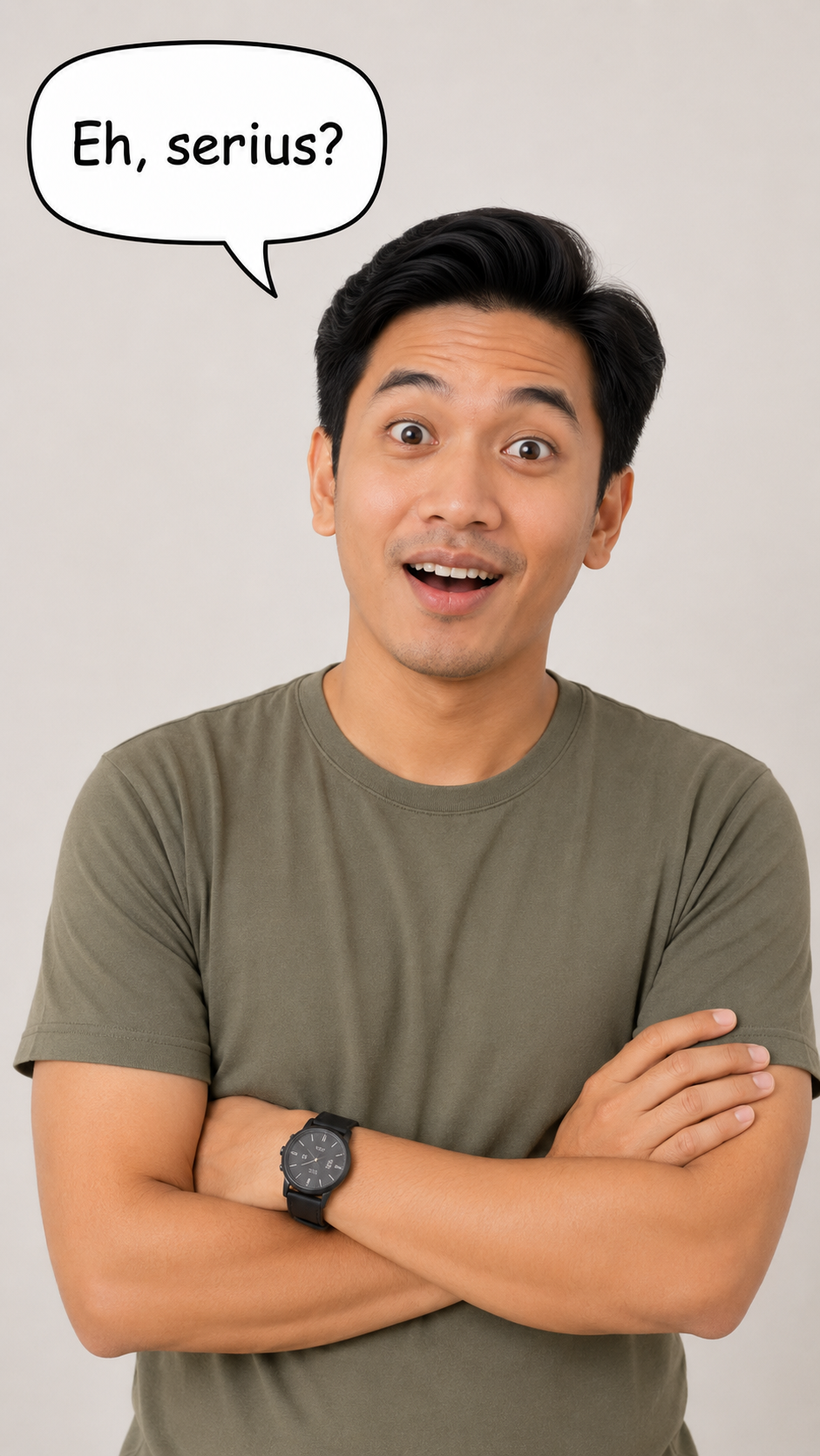 Reaksi terkejut — Eh, serius?